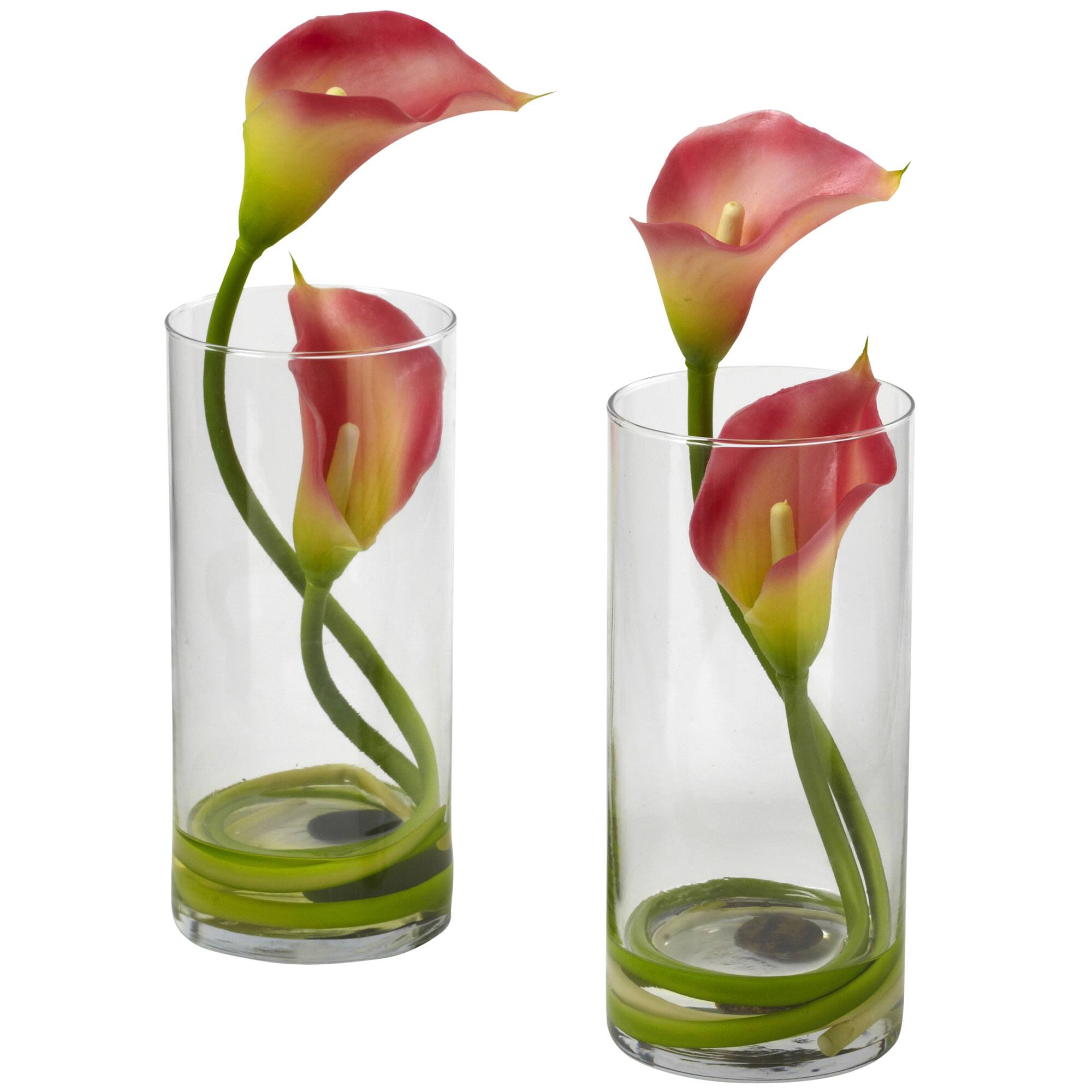 Double Calla Lily with Cylinder (Set of 2